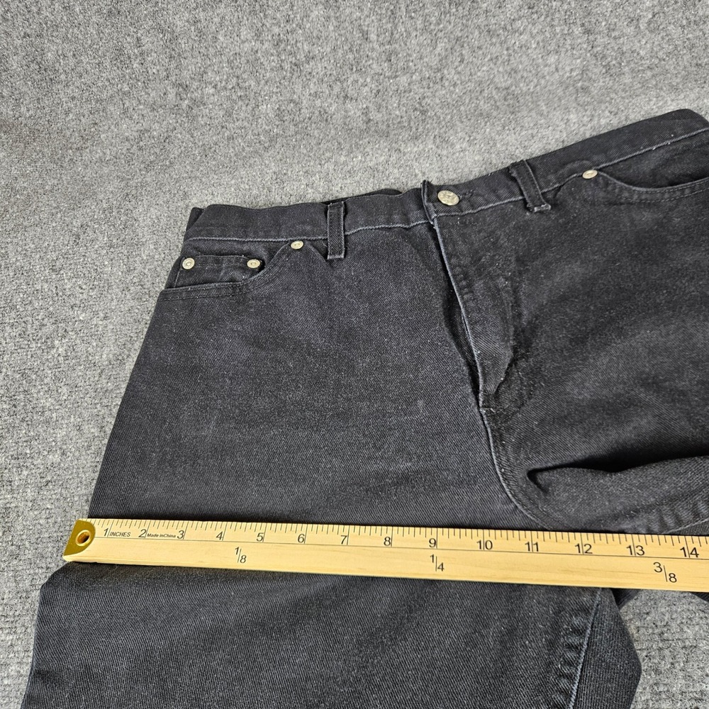 Faded Glory Mens Black Straight Leg Denim Jeans 100% Cotton Made in USA 16A - Picture 3 of 10
